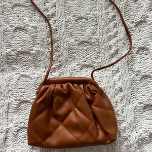 Brown Quilted Shoulder Bag
